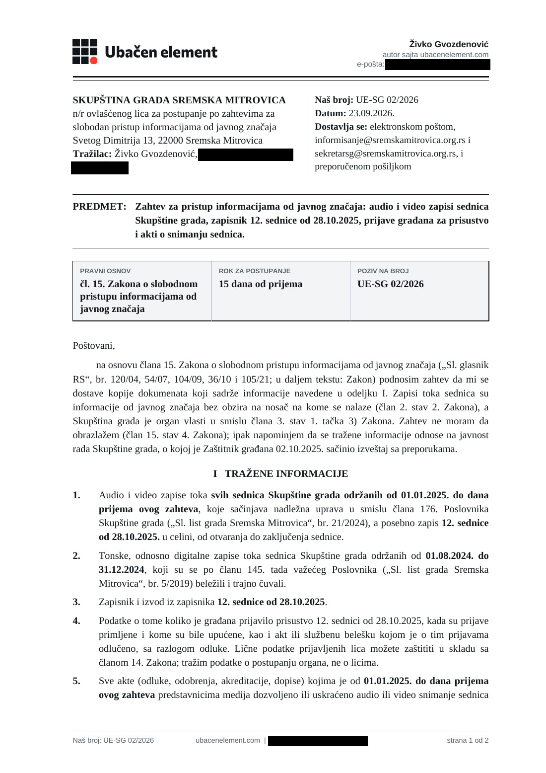 Strana 1 dokumenta D36